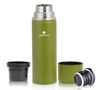 SANTECO Termo de Vacío de Doble Pared 1 litro/500ml, Botella de Agua Acero Inoxidable sin BPA, Botella Termica conserva líquidos fríos y calientes, para Niños, Colegio, Oficina, Trekking