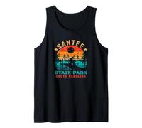 Santee State Park South Carolina SC Lake Marion Retro Atardecer Camiseta sin Mangas