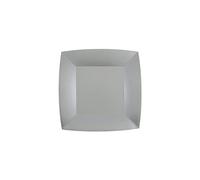 Santex 10 Platos de cartón orgánico cuadrados, 18 cm, color plateado