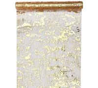 Santex 4721 Camino de Mesa Fantasía Brillante Poliéster Oro