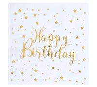 Santex 6747-1 - Servilletas de 20 pequeñas servilletas de metal, color blanco y dorado