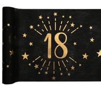 SANTEX 6787-18-30 - Camino de mesa (metal de edad brillante), color negro y dorado