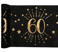 SANTEX 6787-60-30 - Camino de mesa (60 años), color negro y dorado