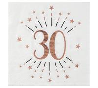 Santex 7350-30 - Servilletas (20 unidades, metal, 30 años), color rosa dorado