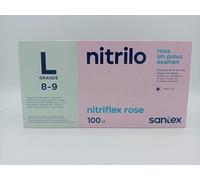 Santex Guantes de nitrilo rosa Caja 100 unidades (Large)