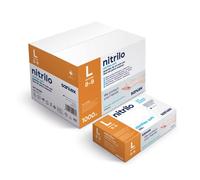 Santex Guantes de nitrilo sin polvo azul | Gama Nitriflex Soft | Guantes desechables de un solo uso | Libre de látex | Caja de 100 unidades | Talla S (L)