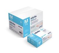 Santex Guantes de nitrilo sin polvo azul | Gama Nitrilo Flash Power | Guantes desechables de un solo uso | Extra fuerte | Extra largo 28 cm | Libre de látex | Caja de 50 unidades | Talla M