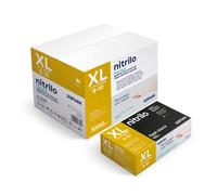 Santex Guantes de nitrilo sin polvo negro extra fuerte | Gama Nitrilo Flash Black | Guantes desechables de un solo uso | Libre de látex | Caja de 100 unidades | Talla XL