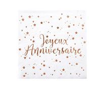 Santex Servilleta de cumpleaños Rosa Dorado, 20 Unidades