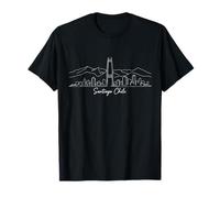 Santiago Chile Horizonte Línea Arte Diseño con Montañas De Los Andes Camiseta