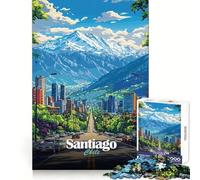 Santiago,Chile Paisaje Urbano Rompecabezas para Adolescentes de 1000 Piezas Recreación cognitiva Recreación Tranquila Corte preciso Regalo Ideal (50x75cm)