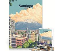 Santiago,Chile Rompecabezas de 1000 Piezas para Adolescentes Entrenamiento Inteligente Escape Tranquilo Corte Impecable Regalo Memorable (50x75cm)