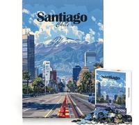 Santiago, Chile Rompecabezas de 1000 Piezas para Adultos Fortalece la Memoria Momento cálido Bordes limpios (50x75cm)