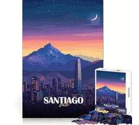 Santiago de Chile,Paisaje Urbano Nocturno Rompecabezas de 1000 Piezas para Adultos Estimula la Capacidad cognitiva Tiempo Bien invertido Corte preciso Regalo Memorable (50x75cm)