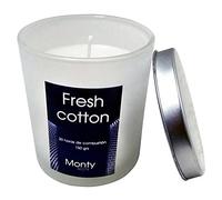 Santiago y Cia Vela en Vaso de Cristal con Tapa. Cotton Suave y sofisticada, Ideal para aromatizar tu hogar. con una duración de 30 Horas. Juegos de Velas, Multicolor, No Aplica