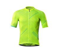 Santic Maillot Ciclismo Homme Corta Maillot Bicicleta Homme MTB Élastique Avec Poche Verde EU L