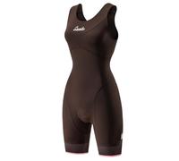 Santic Traje de triatlón acolchado para mujer, traje de triatlón de una pieza, sin mangas, tri-traje de bicicleta, traje skinnsuit de secado rápido que adelgaza traje de ciclismo, marrón, S