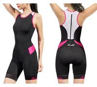 Santic Traje de triatlón de una pieza sin mangas para mujer, traje de triatlón acolchado, de secado rápido, adelgazante para ciclismo, natación, correr