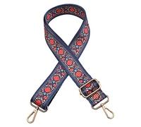 Santimon Bandolera Recambio Correa Asa Adjustable Lona Mujer Hombro Cincha Cadena con Hebilla Metalica para Bolso Cartera Monedero Flor(Azul Marino)