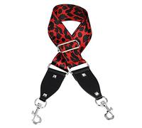 Santimon Correa Bandolera Asa Recambio Adjustable Lona Mujer Hombro Cincha Cadena con Hebilla para Bolsa Cartera Monedero Leopardo(Negro Rojo)
