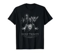 Santísima Trinidad Padre Hijo Espíritu Santo Sagrado Corazón Cristiano Camiseta gráfica económica, Hombre, Negro, M