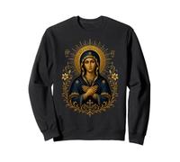 Santísima Virgen María Estilo Bizantino Icono Católico Arte Sagrado Sudadera