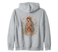 Santísima Virgen María Sagrada Flores de Oración Sudadera con Capucha