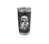 Santísima Virgen María Sosteniendo al Niño Jesús Sagrado Vaso térmico de acero inoxidable de doble pared