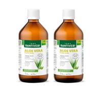 SANTIVERI - Aloe Vera Jugo, Complemento Alimenticio a Base de Jugo de Aloe Vera, Ayuda con el Bienestar Digestivo e Intestinal, Sin Gluten, Vegano - Pack de 2 x 1 L