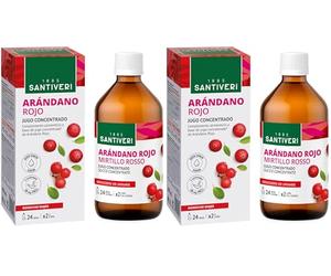 SANTIVERI - Concentrado de Arándano Rojo con Alto Contenido en Proantocianidinas 180mg/100ml, Sin Azúcar - Frasco de 490 ml (Paquete de 2)