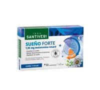 SANTIVERI - Sueño Forte, Complemento Alimenticio con 1,95mg de Melatonina, GABA, Valeriana, Pasiflora, Ashwagandha, Vitaminas B6, D3 y Zinc, Ayuda a Conciliar y Mantener el Sueño - 30 Comprimidos