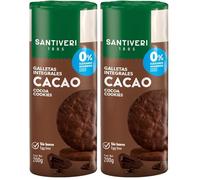 SANTIVERI - Galletas Integrales Cacao, con Fibra y 0% Azúcares Añadidos, Sin Aceite de Palma, Vegano - 200 g (Paquete de 2)