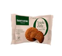 SANTIVERI - Galletas Nibs Cacao Triple Zero, Galletas Crujientes con Avena Integral y Cacao, Altas en Fibra, Sin Edulcorantes, Sin Azúcar Añadido Ni Gluten, Vegano - 3 Unidades, 28 g