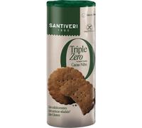 SANTIVERI - Galletas Nibs Cacao Triple Zero, Galletas Crujientes con Avena Integral y Cacao, Altas en Fibra, Sin Edulcorantes, Sin Azúcar Añadido Ni Gluten, Vegano - 210 g