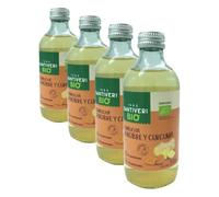 SANTIVERI - Kombucha Cúrcuma-Jenjibre BIO - Bebida fermentada de té verde, No pasteurizada, Sin conservantes - Solo 2kcal - Una bebida con una gran vida - Vegano - 250 ml (Paquete de 4)