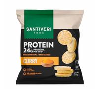 SANTIVERI - Mini Tortitas Proteicas Sabor Curry, Snack Proteico con 24 g de Proteína, Alto en Fibra, con Aceite de Oliva, Sin Gluten ni Lactosa - 50 g