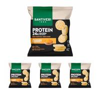 SANTIVERI - Mini Tortitas Protein Curry, Tortitas con 24 g de Proteína, Fibra y Aceite de Oliva, Ayuda a la Masa Muscular, Bajo Contenido en Grasas, Sin Gluten Ni Lactosa - 50 g (Paquete de 4)