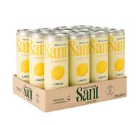 Santiveri - SANT Smart Drink, Bebida con Zumo Natural de Frutas y Fibra Prebiótica, Bajo en Calorías, Sin Azúcares, Ni Edulcorantes Artificiales - 12 Latas x 330 ml (Pack de 12, Limón)