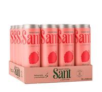 Santiveri - SANT Smart Drink, Bebida con Zumo Natural de Frutas y Fibra Prebiótica, Bajo en Calorías, Sin Azúcares, Ni Edulcorantes Artificiales - 12 Latas x 330 ml (Pack de 12, Frutos Rojos)
