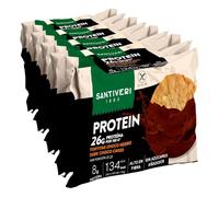 SANTIVERI - Tortitas bañadas con Chocolate Proteico - 26g de Proteína por 100g - Bajo Intake Calórico (sólo 134kcal por ración), Con Fibra (Paquete de 4)
