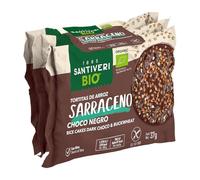 Santiveri - Tortitas de Arroz y Trigo Sarraceno con Chocolate Negro BIO - Sin Gluten - Con Fibra, con Ingredientes Ecológicos - 3x37g