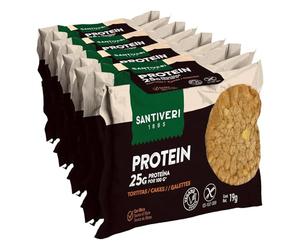 SANTIVERI - Tortitas Protein, Tortitas con 25% de Proteína, Lentejas, Maíz y Alto en Fibra, Sin Gluten ni Lactosa, Vegano - 57 g (Paquete de 4)