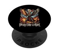 Santo católico Reza como una niña Mujeres PopSockets PopGrip Adhesivo