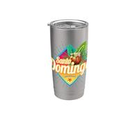 Santo Domingo Caribe República Dominicana Retro Vintage Vaso térmico de acero inoxidable de doble pared