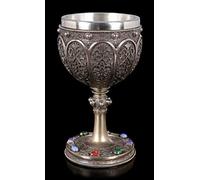 Santo Grial Cáliz- Bronceada Copa de Vino,Artículo Decorativo, Recipiente Bebida, H 17 cm, 250 ML