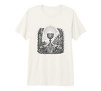 Santo Grial Leyenda Arturiana Sagrado Cáliz Línea Arte Camiseta Premium