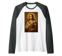 Santo Icono Católico de Santa María Goretti Camiseta Manga Raglan