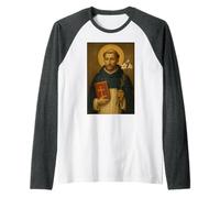 Santo Icono Católico de Santo Domingo de Guzmán Camiseta Manga Raglan