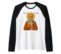 Santo Icono ortodoxo de Ignacio de Antioquía Camiseta Manga Raglan