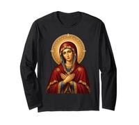 Santo Icono Ortodoxo Oriental de la Madre María Theotokos Manga Larga